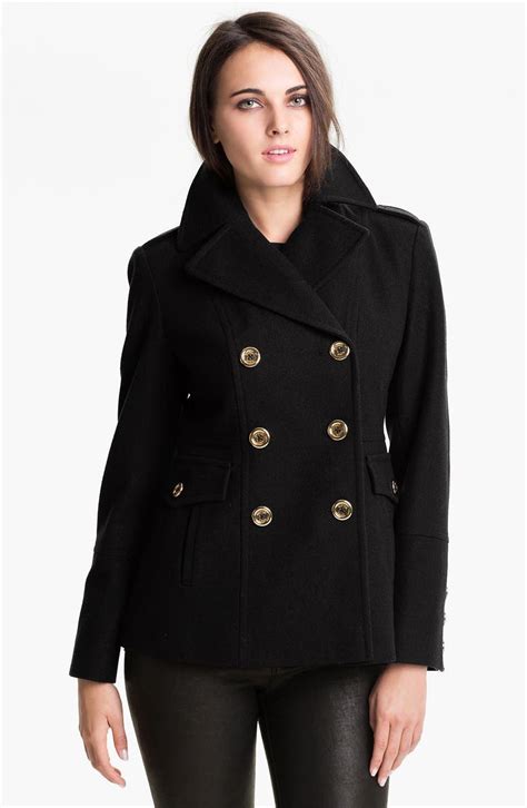 michael michael kors studded wool peacoat|Michael Kors wool winter coats.